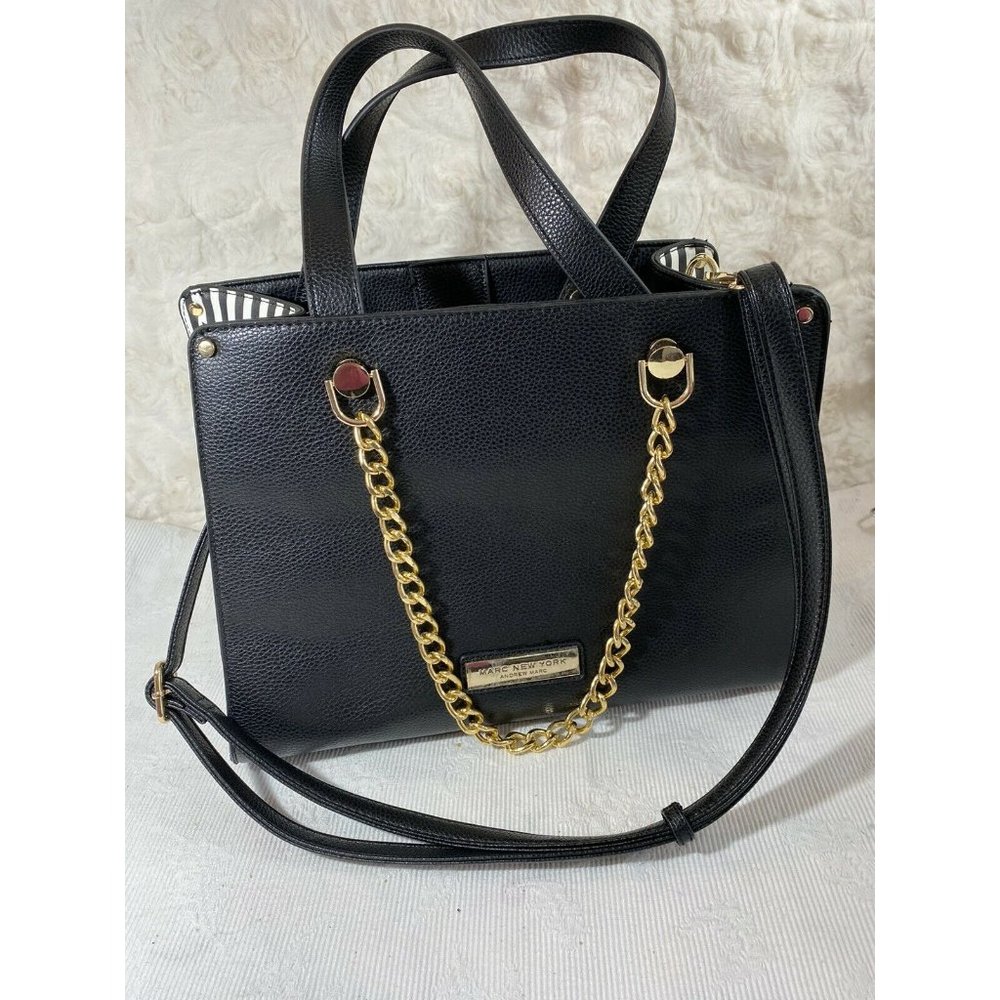 Andrew Marc Black and White Striped NEW bag chain